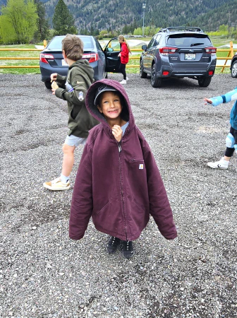 It was a little chilly after we stopped skating and this little dude needed a coat for the walk back!